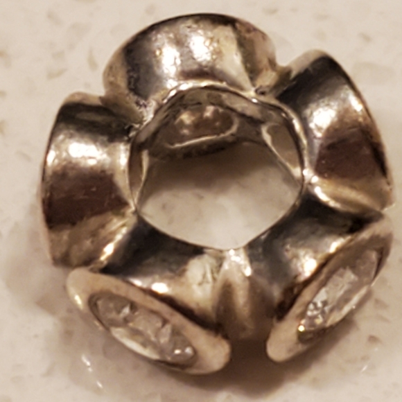 PANDORA Lights Sterling Silver Spacer Charm With Clear Zirconia RETIRED S925 ALE - Picture 4 of 6